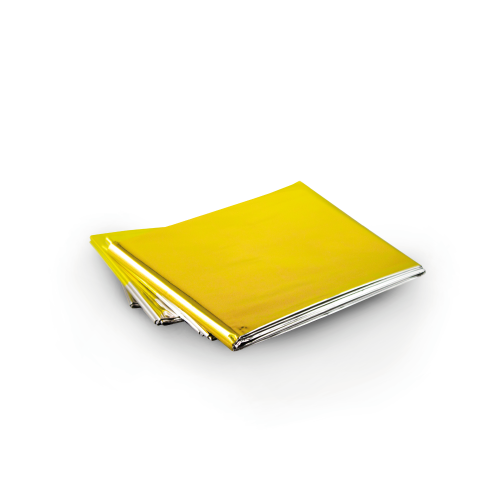 Koc ratunkowy termoizolacyjny wykonany z folii NRC o wymiarach 160 x 210 cm, producent SINMED